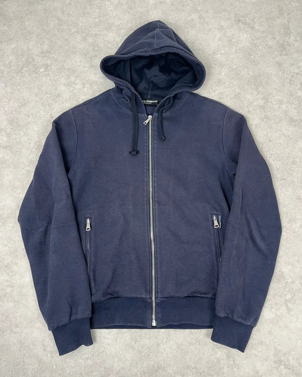 2000s Dolce & Gabbana Navy Zip-up Hoodie hcPWaBp 0