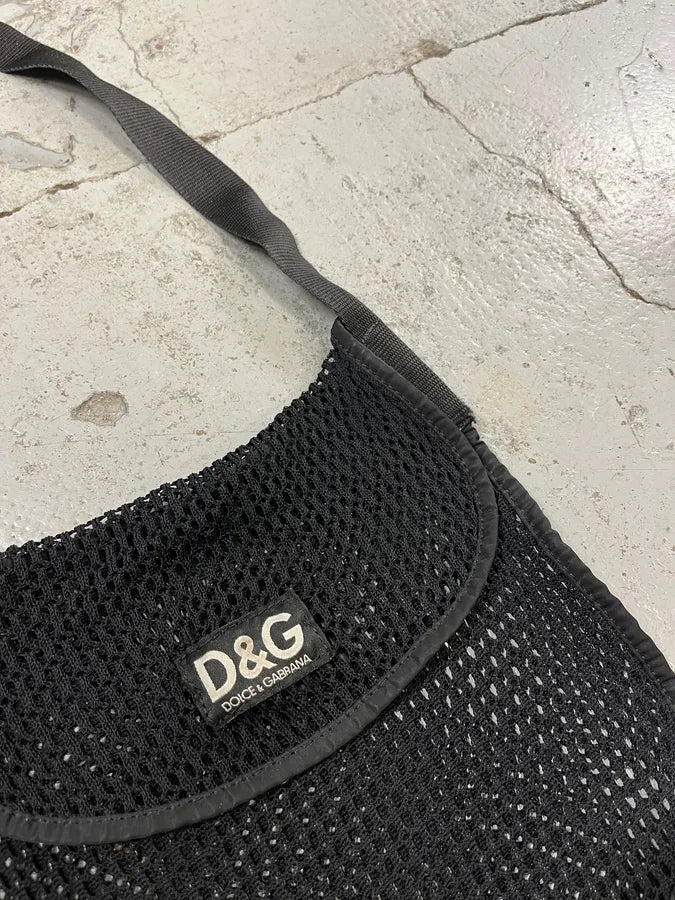 2000s Dolce & Gabbana Net Mesh Black Shoulder Bag TgvfcjT 2