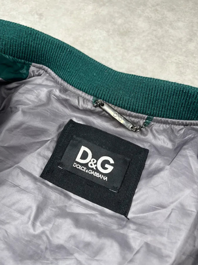 2000s Dolce & Gabbana Nylon Dark Green Forest Bomber Jacket SuycuMK 10