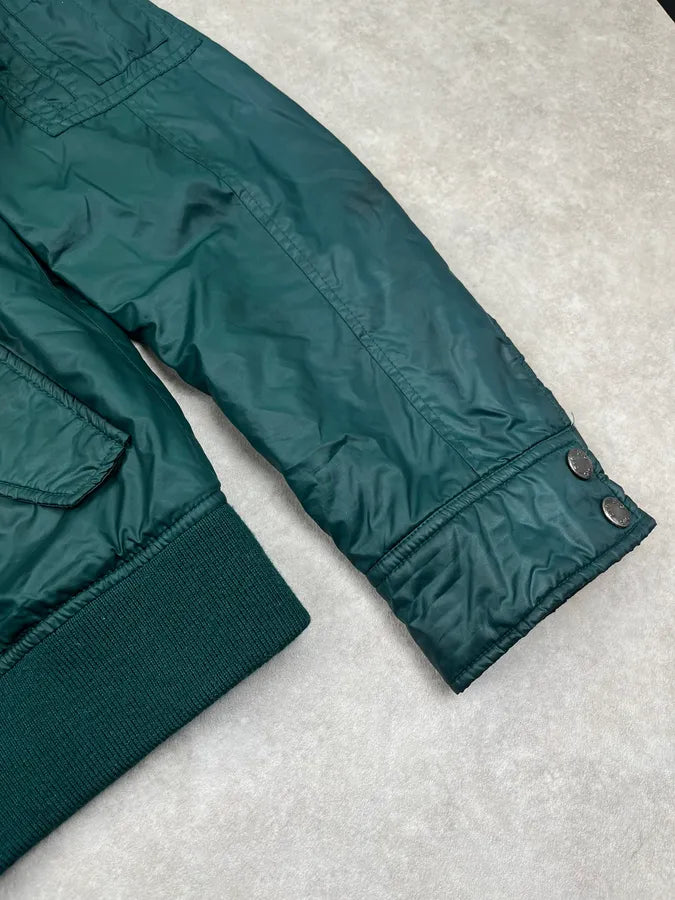 2000s Dolce & Gabbana Nylon Dark Green Forest Bomber Jacket SuycuMK 5