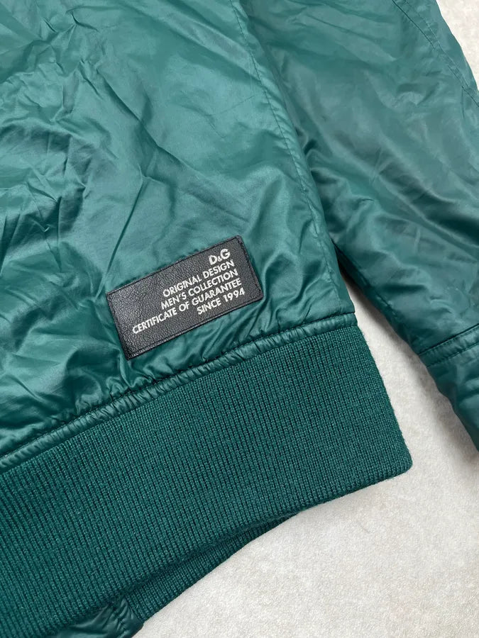 2000s Dolce & Gabbana Nylon Dark Green Forest Bomber Jacket SuycuMK 6