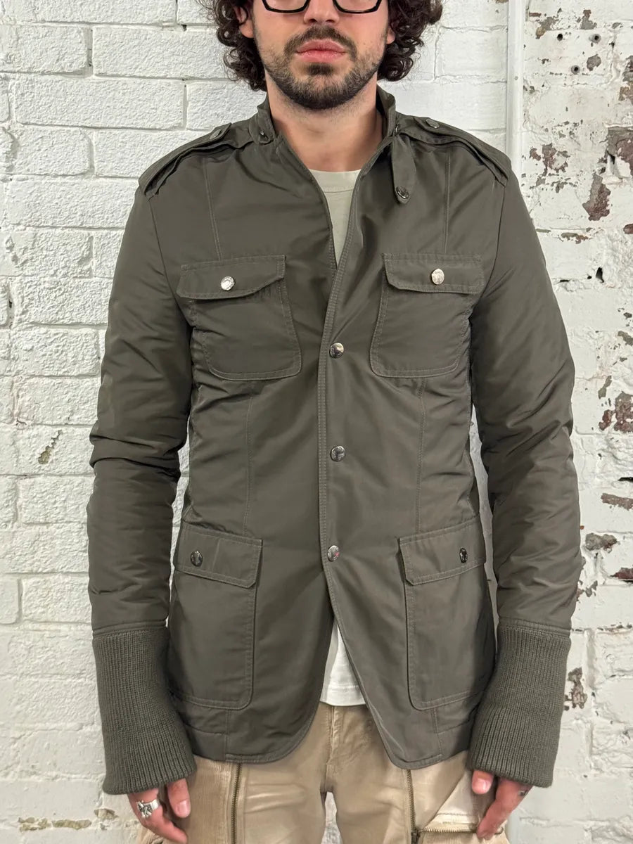 2000s Dolce & Gabbana Officer Buttoned Khaki Olive Jacket OcTzQCC 1