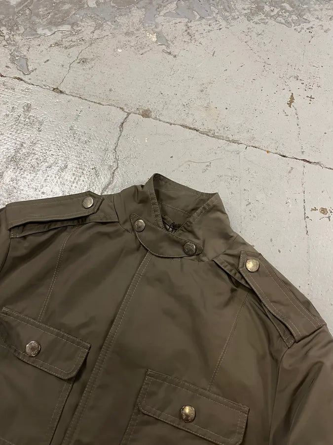 2000s Dolce & Gabbana Officer Buttoned Khaki Olive Jacket OcTzQCC 4