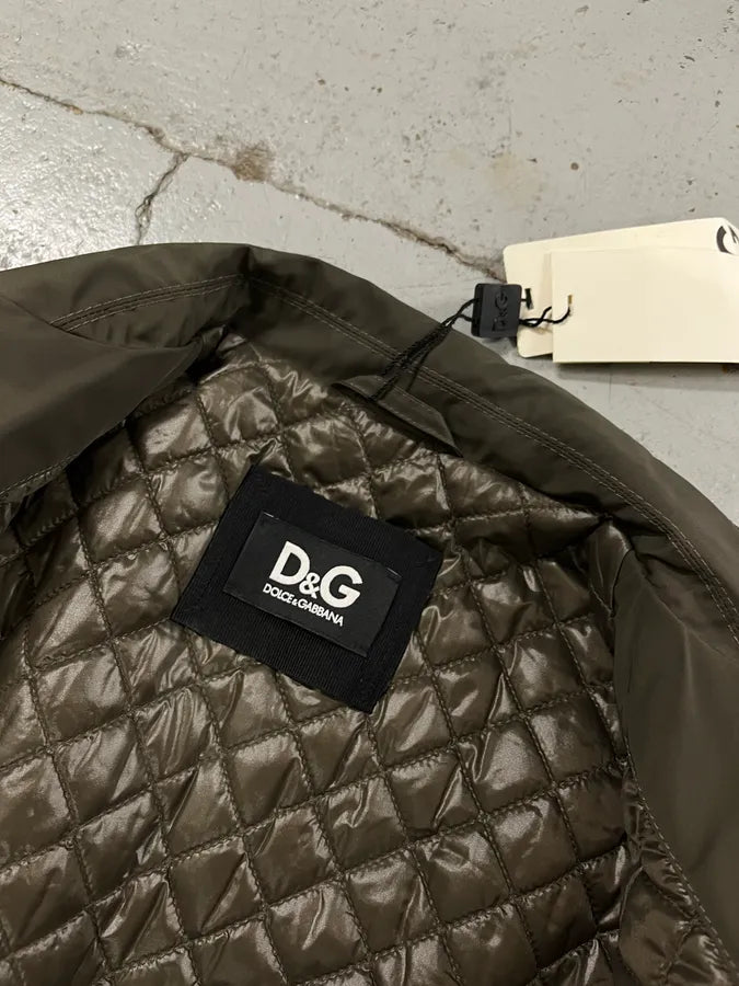 2000s Dolce & Gabbana Officer Buttoned Khaki Olive Jacket OcTzQCC 8