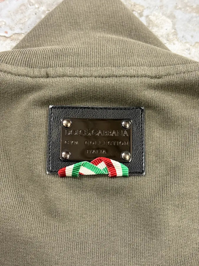 2010s Dolce & Gabbana Olive Army Zip-up Sweater qxAOjDA 9