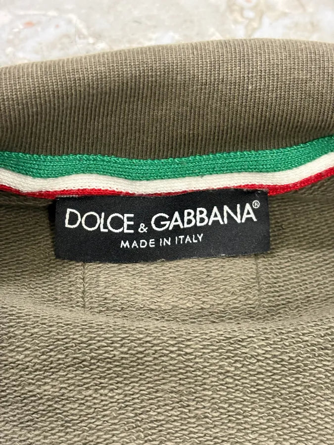 2010s Dolce & Gabbana Olive Army Zip-up Sweater qxAOjDA 10