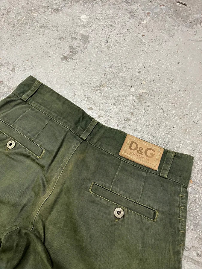 2000s Dolce & Gabbana Olive Beach Babes Cargo Shorts (S/M) bHzqTtK 8
