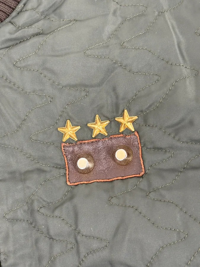 AW2001 Dolce & Gabbana Quilted Olive Hybrid Leather Bomber Jacket xRvQnQu 9