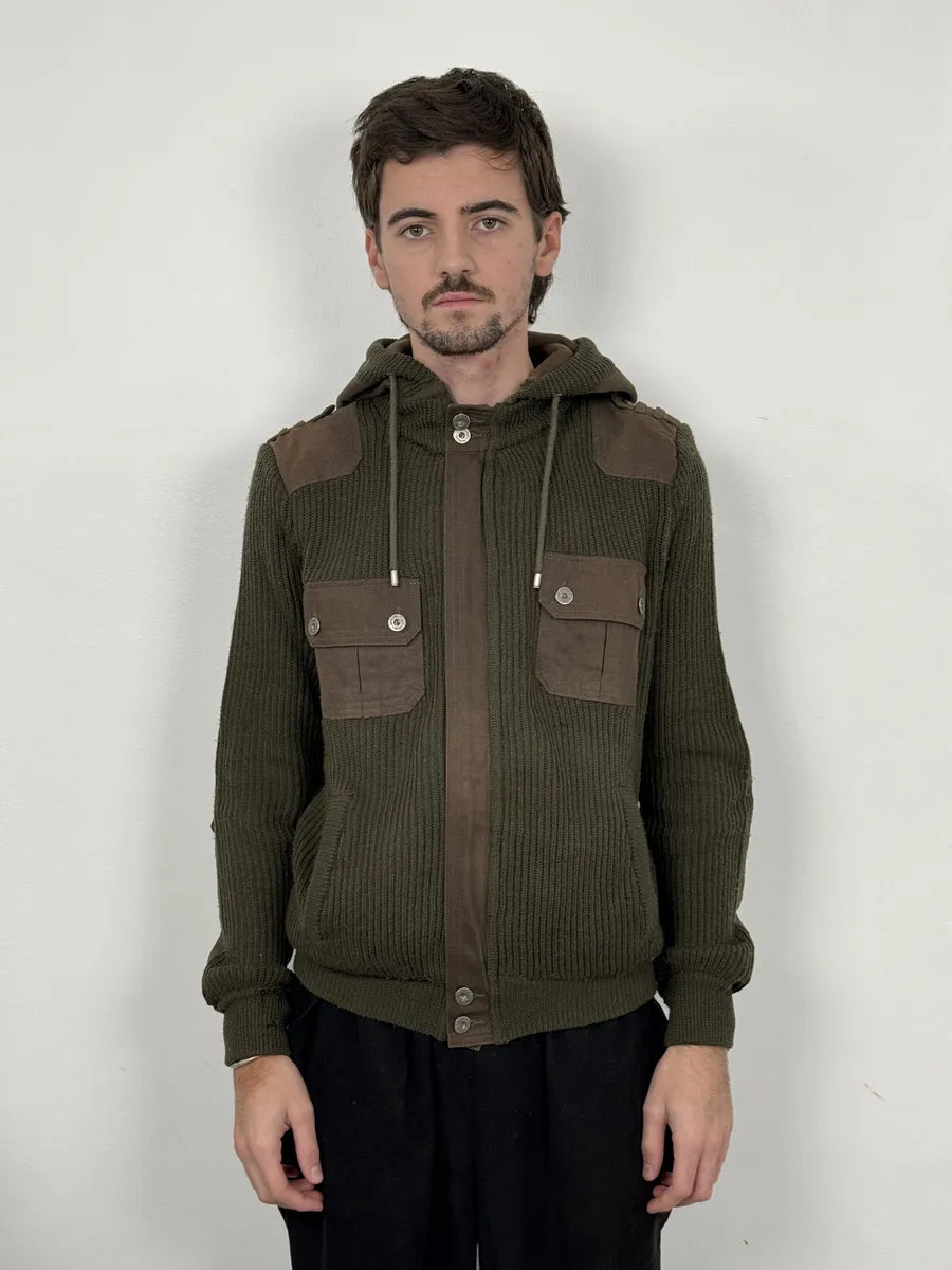 2000s Dolce & Gabbana Olive Cargo Multi Pockets Zip-up Hoodie HCWXCWd 2