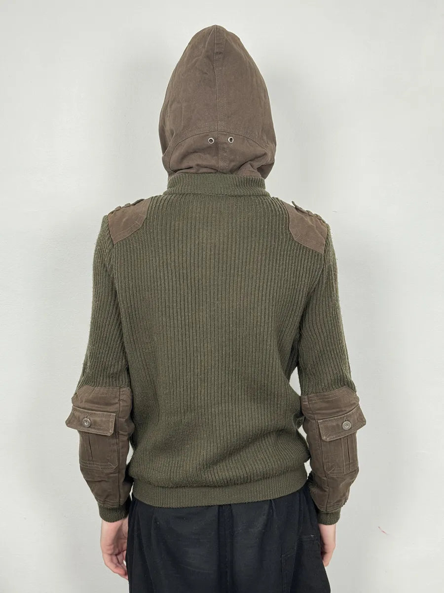 2000s Dolce & Gabbana Olive Cargo Multi Pockets Zip-up Hoodie HCWXCWd 3