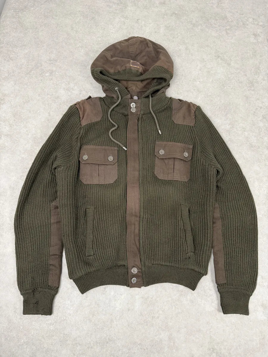 2000s Dolce & Gabbana Olive Cargo Multi Pockets Zip-up Hoodie HCWXCWd 4