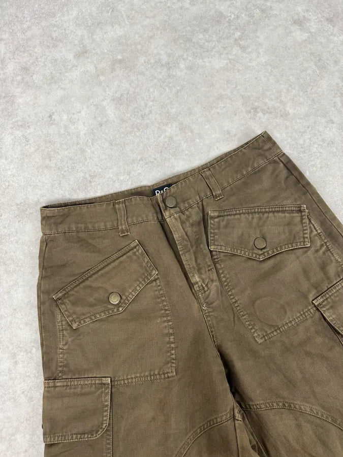 SS2003 Dolce & Gabbana Olive Combat Large Cargo Pants swyQsia 5