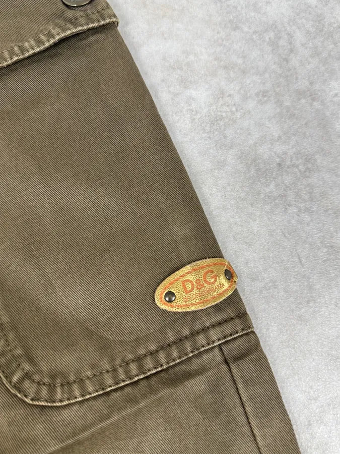 SS2003 Dolce & Gabbana Olive Combat Large Cargo Pants swyQsia 8