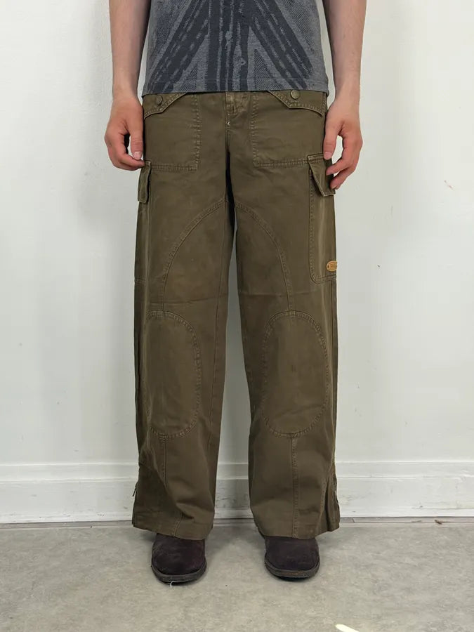 SS2003 Dolce & Gabbana Olive Combat Large Cargo Pants swyQsia 1
