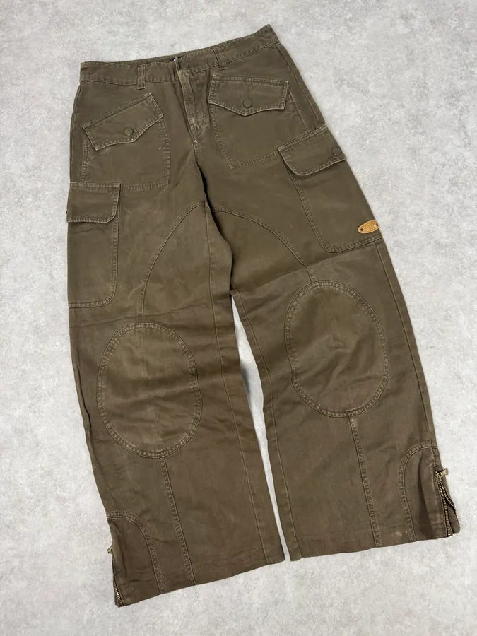 SS2003 Dolce & Gabbana Olive Combat Large Cargo Pants swyQsia 4