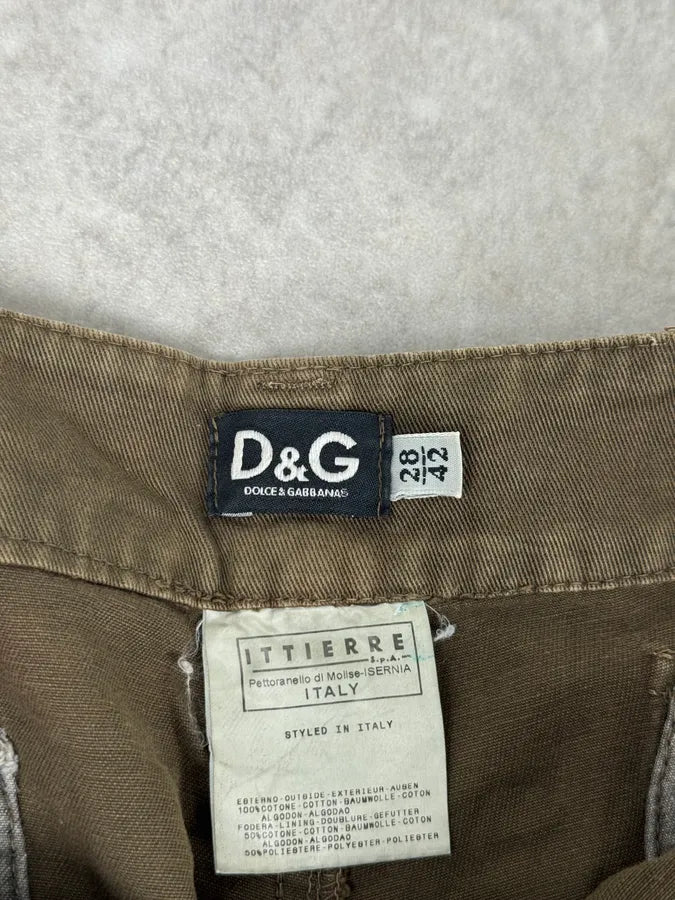SS2003 Dolce & Gabbana Olive Combat Large Cargo Pants swyQsia 10