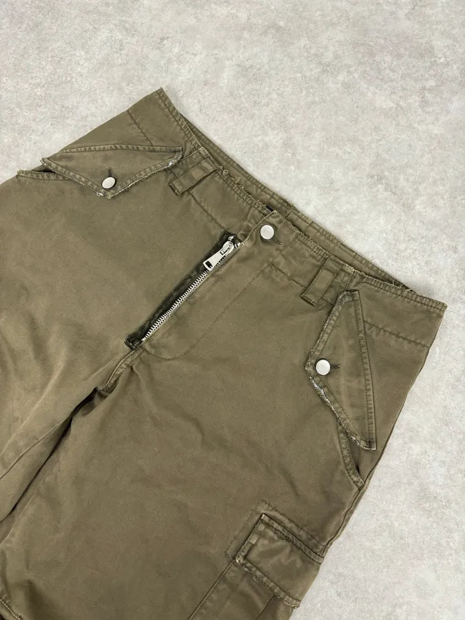 2000s Dolce & Gabbana Zip Ankles Olive Cotton Cargo Pants oYzEfQR 4