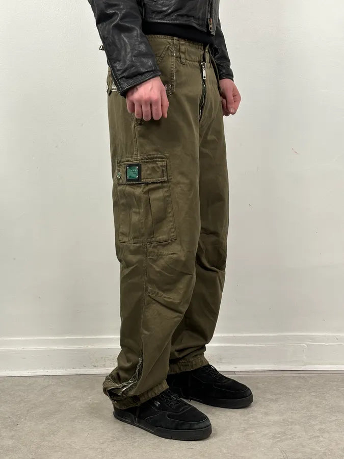 2000s Dolce & Gabbana Zip Ankles Olive Cotton Cargo Pants oYzEfQR 2