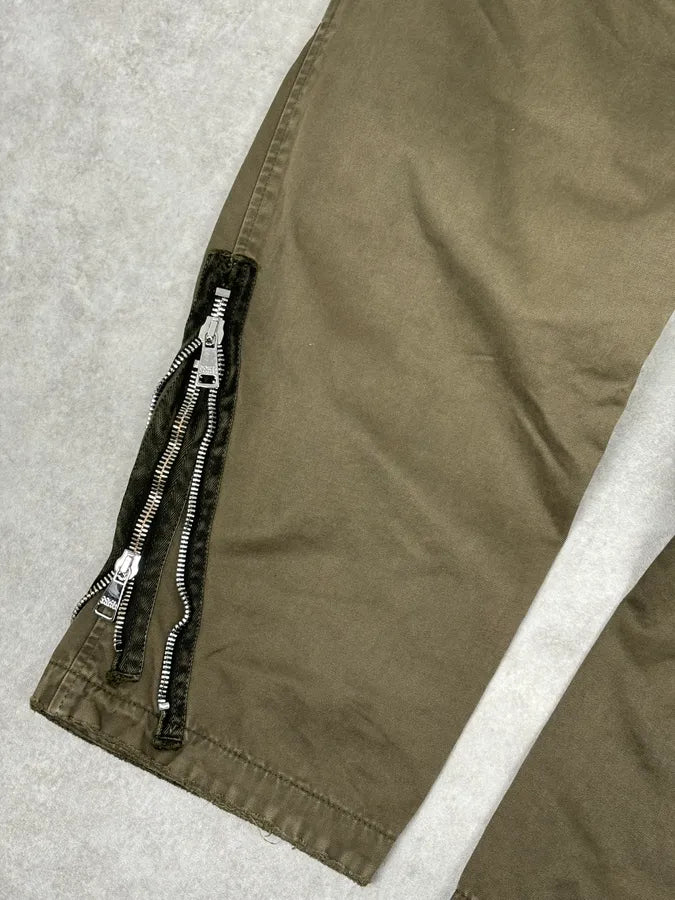 2000s Dolce & Gabbana Zip Ankles Olive Cotton Cargo Pants oYzEfQR 12