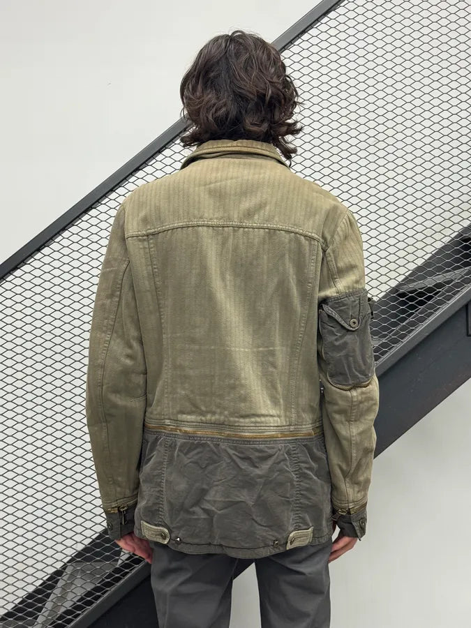 AW2003 Dolce & Gabbana Olive Detachable Cargo Long Jacket myWmCvg 2
