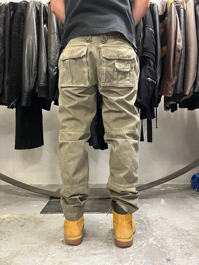 2000s Dolce & Gabbana Olive Eroded Cargo Pants (M) XyCCSVL 1