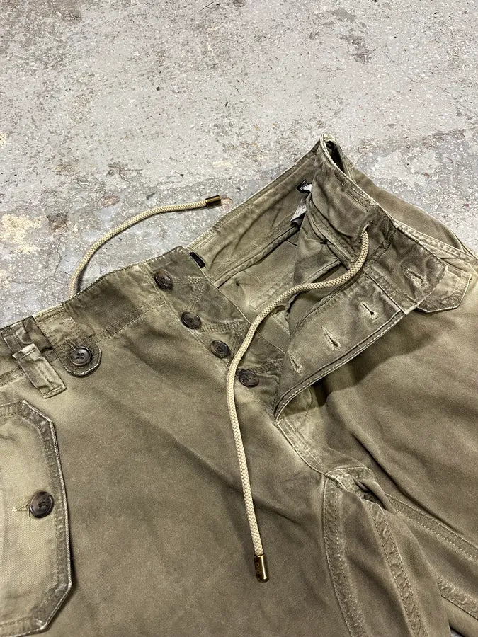 2000s Dolce & Gabbana Olive Eroded Cargo Pants (M) XyCCSVL 11