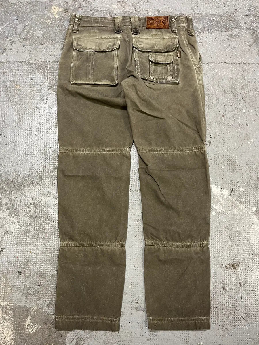 2000s Dolce & Gabbana Olive Eroded Cargo Pants (M) XyCCSVL 2