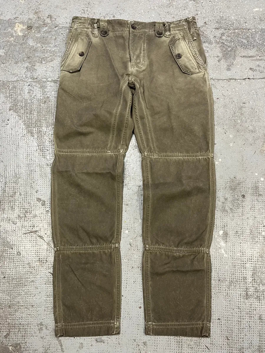 2000s Dolce & Gabbana Olive Eroded Cargo Pants (M) XyCCSVL 5