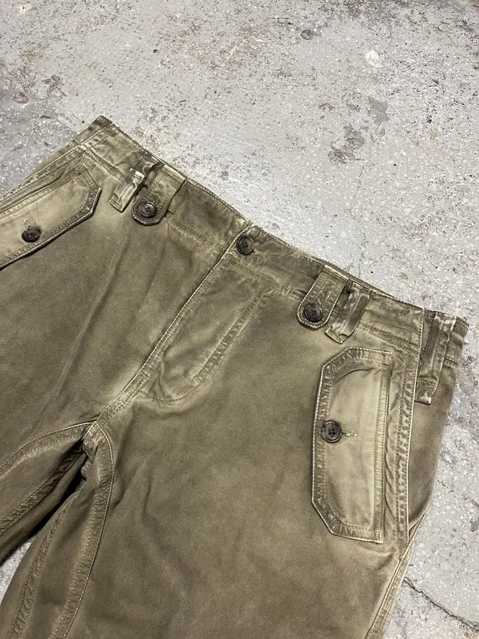 2000s Dolce & Gabbana Olive Eroded Cargo Pants (M) XyCCSVL 6