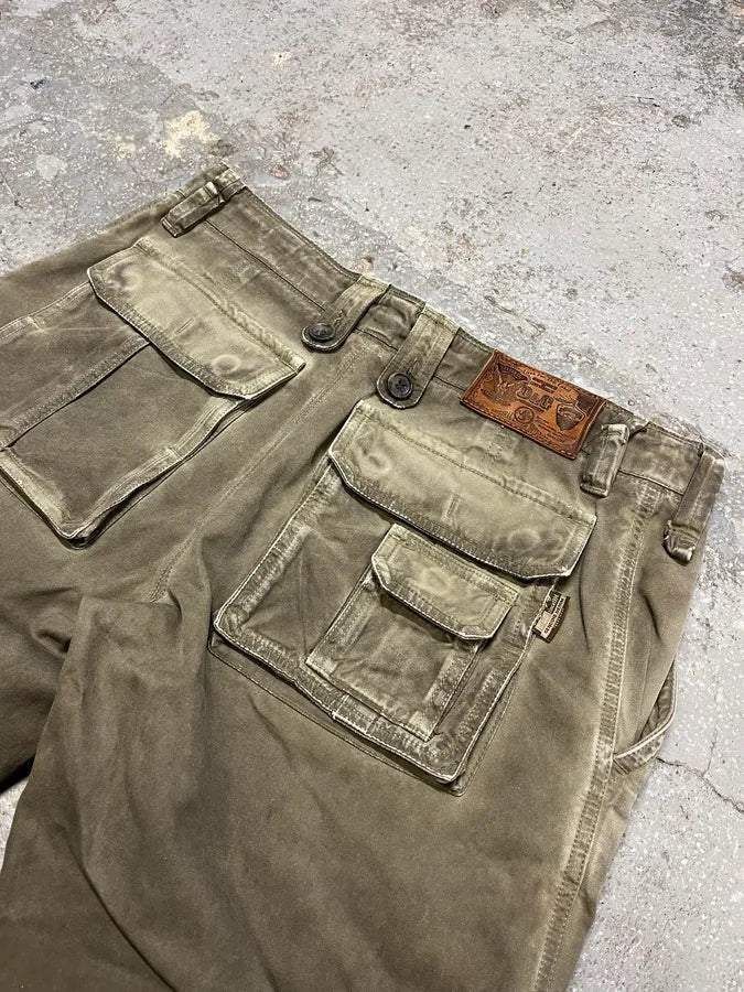 2000s Dolce & Gabbana Olive Eroded Cargo Pants (M) XyCCSVL 9
