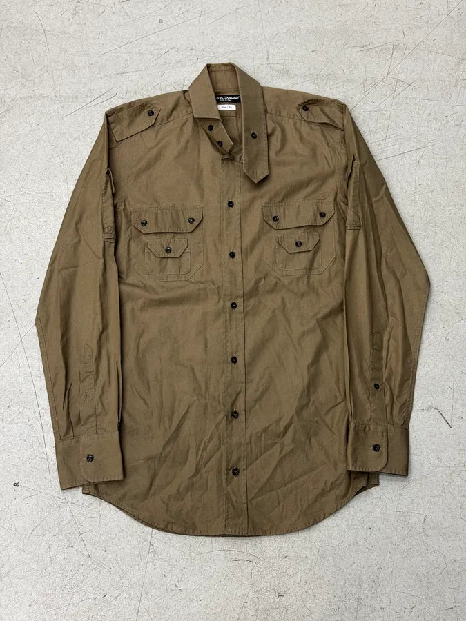 SS2008 Dolce & Gabbana Olive Green Multi-Pocket Shirt MlqxnYq 0