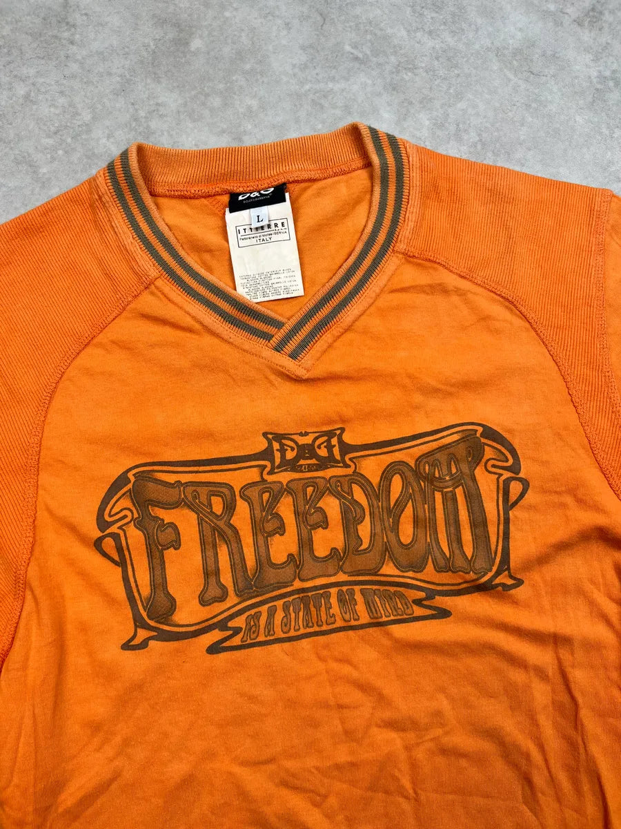SS2004 Dolce & Gabbana Orange Freedom T-Shirt aHzDxej 5
