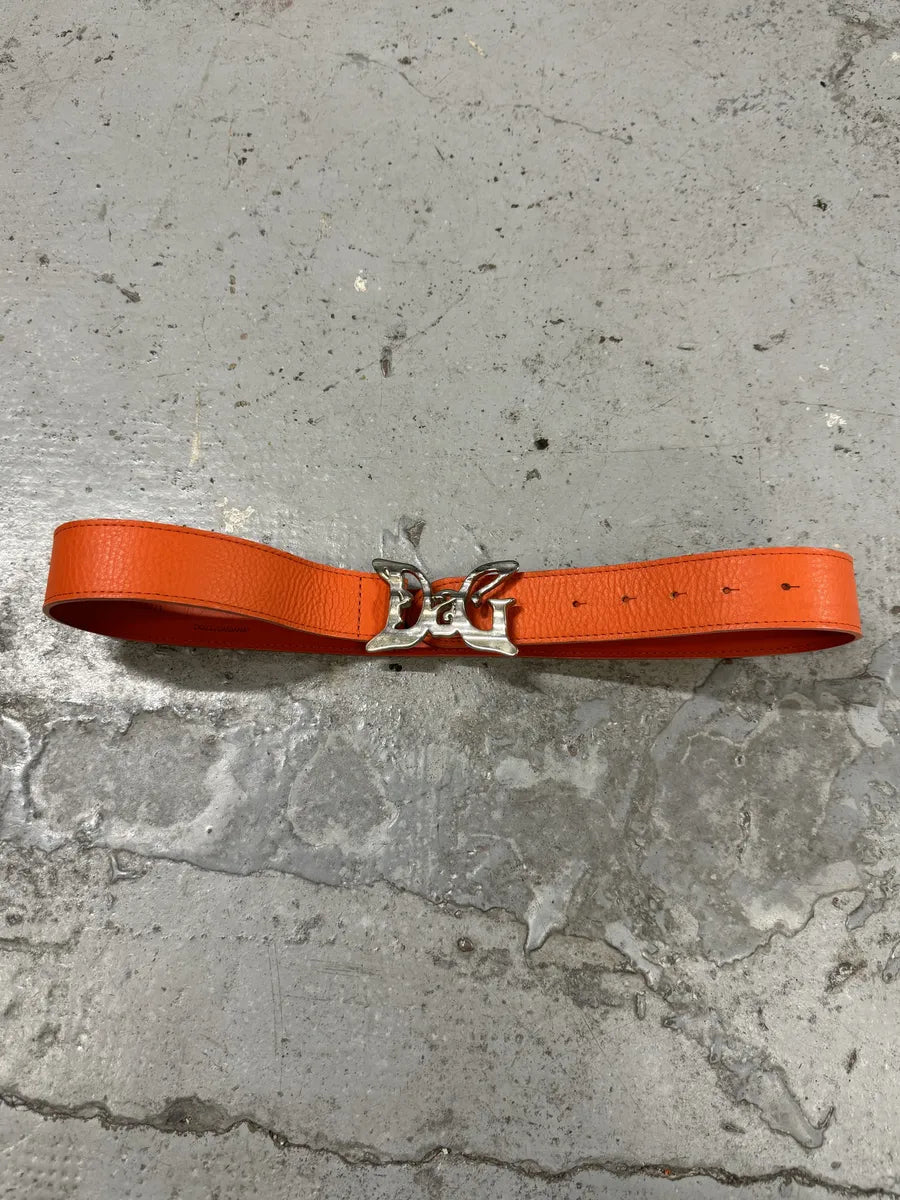 2000s Dolce & Gabbana Orange Leather Belt FRMzaML 1