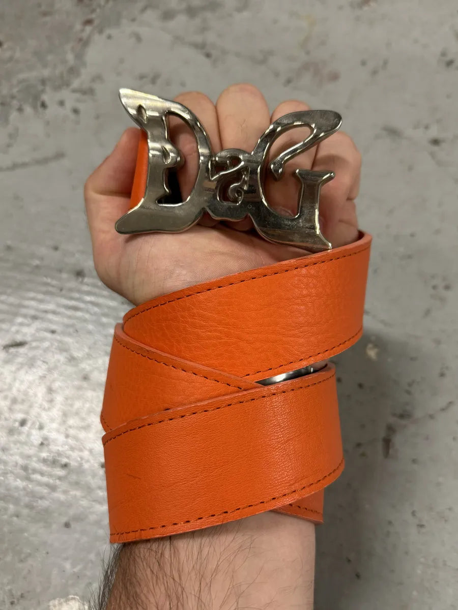 2000s Dolce & Gabbana Orange Leather Belt FRMzaML 2