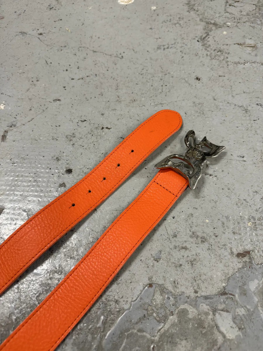 2000s Dolce & Gabbana Orange Leather Belt FRMzaML 3