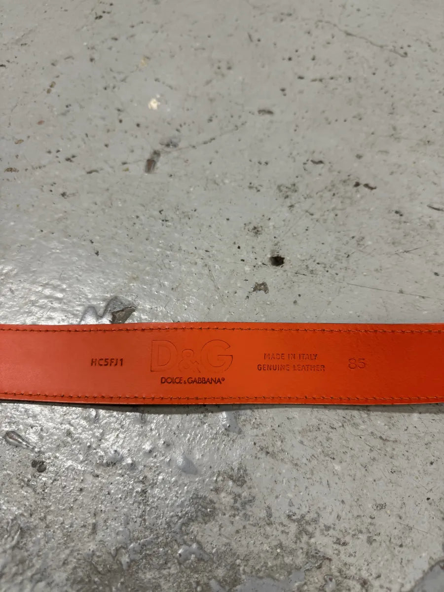 2000s Dolce & Gabbana Orange Leather Belt FRMzaML 4