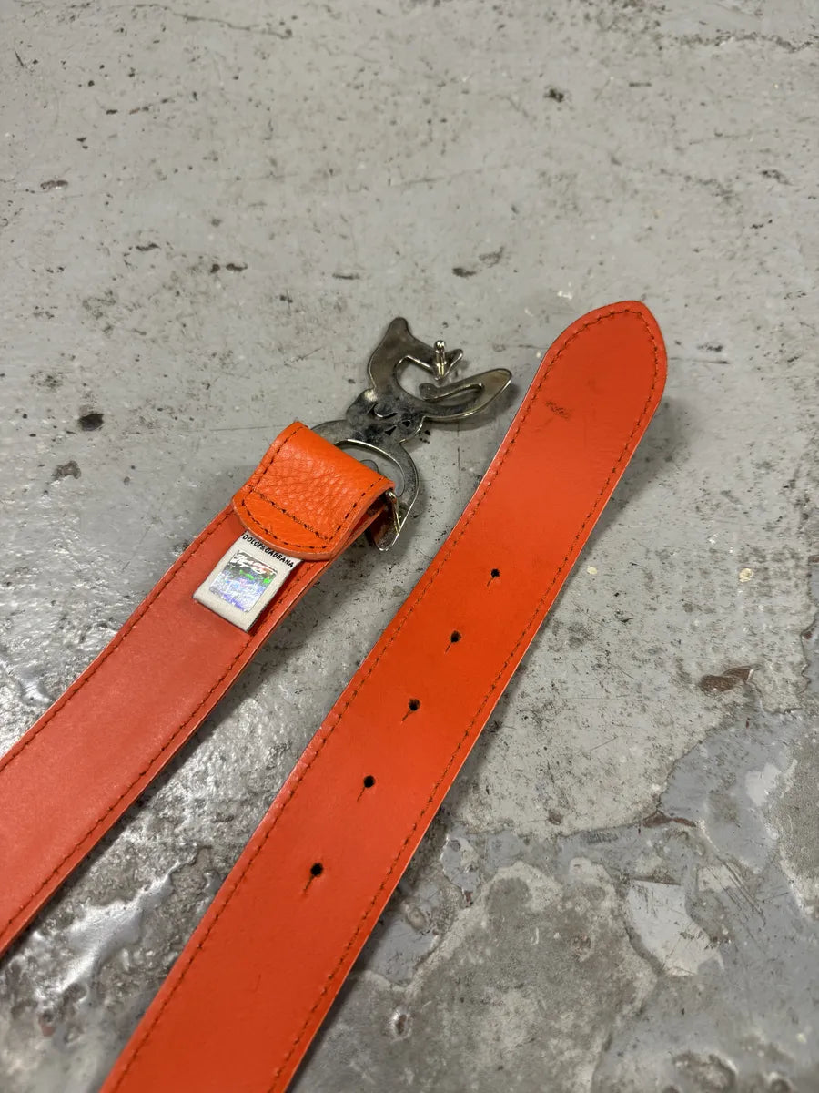 2000s Dolce & Gabbana Orange Leather Belt FRMzaML 5