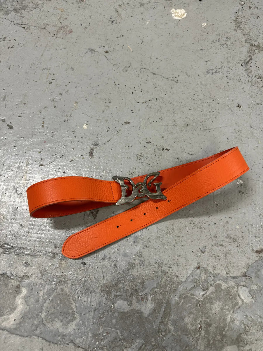 2000s Dolce & Gabbana Orange Leather Belt FRMzaML 6