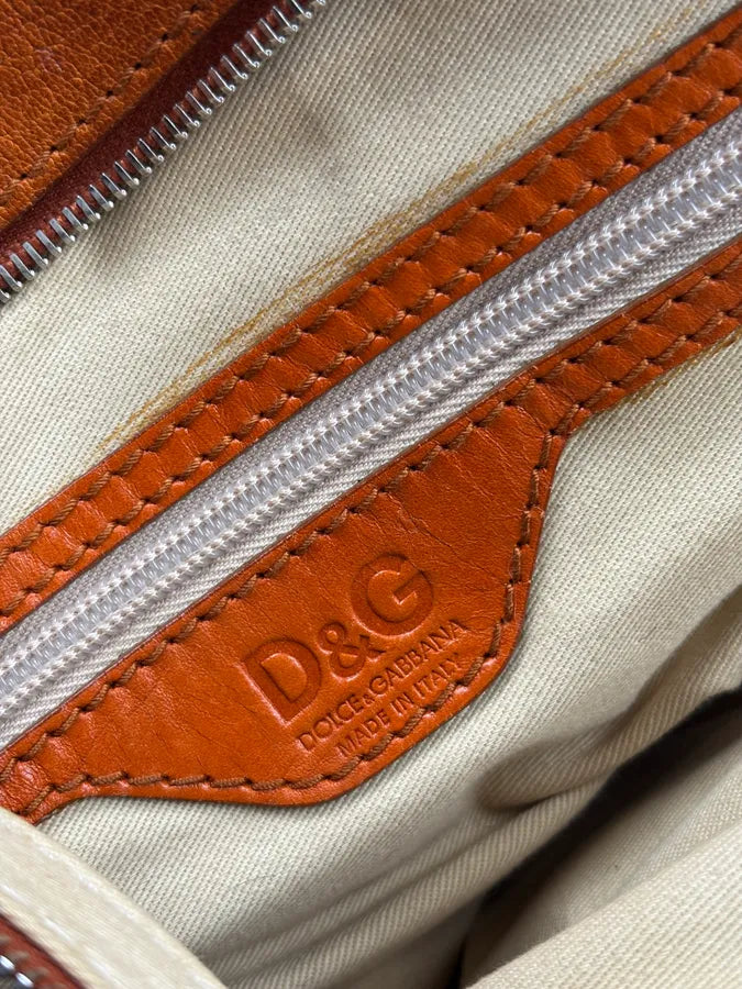 AW2010 Dolce & Gabbana Orange Lily Leather Multi-Zip Bag juFcTVe 16