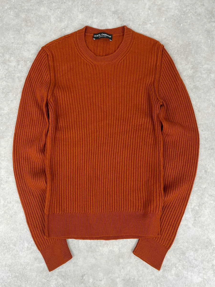 2000s Dolce & Gabbana Orange Minimalist Sweater lWsetvv 0