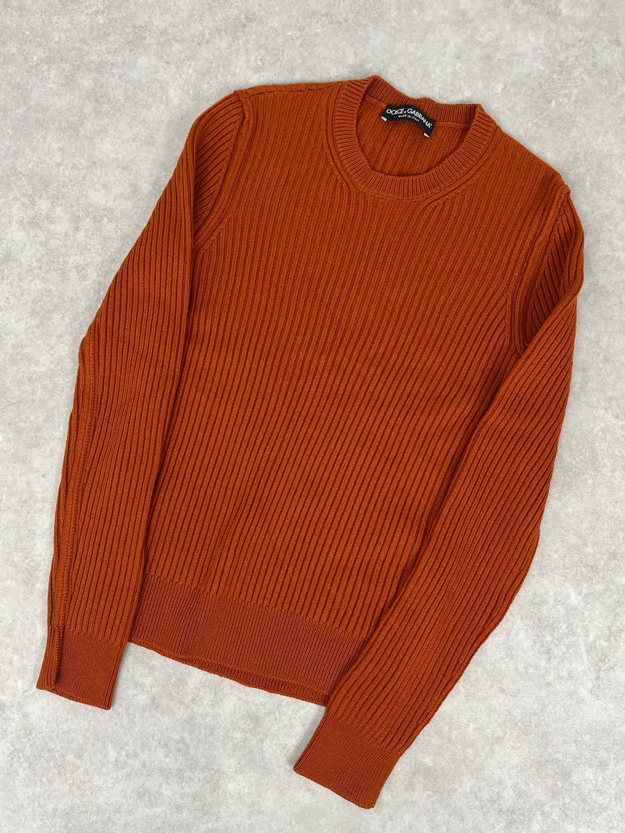 2000s Dolce & Gabbana Orange Minimalist Sweater lWsetvv 3