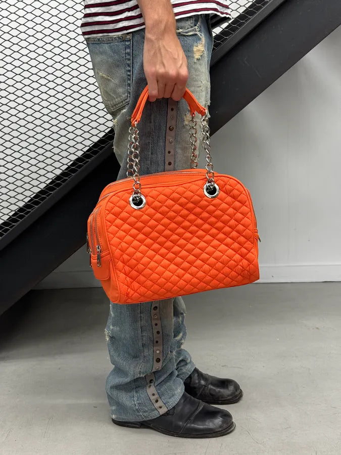 AW2010 Dolce & Gabbana Orange Quilted Glam Lily Bag NxYeGYE 2