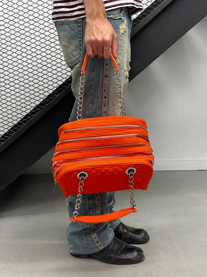 AW2010 Dolce & Gabbana Orange Quilted Glam Lily Bag NxYeGYE 0