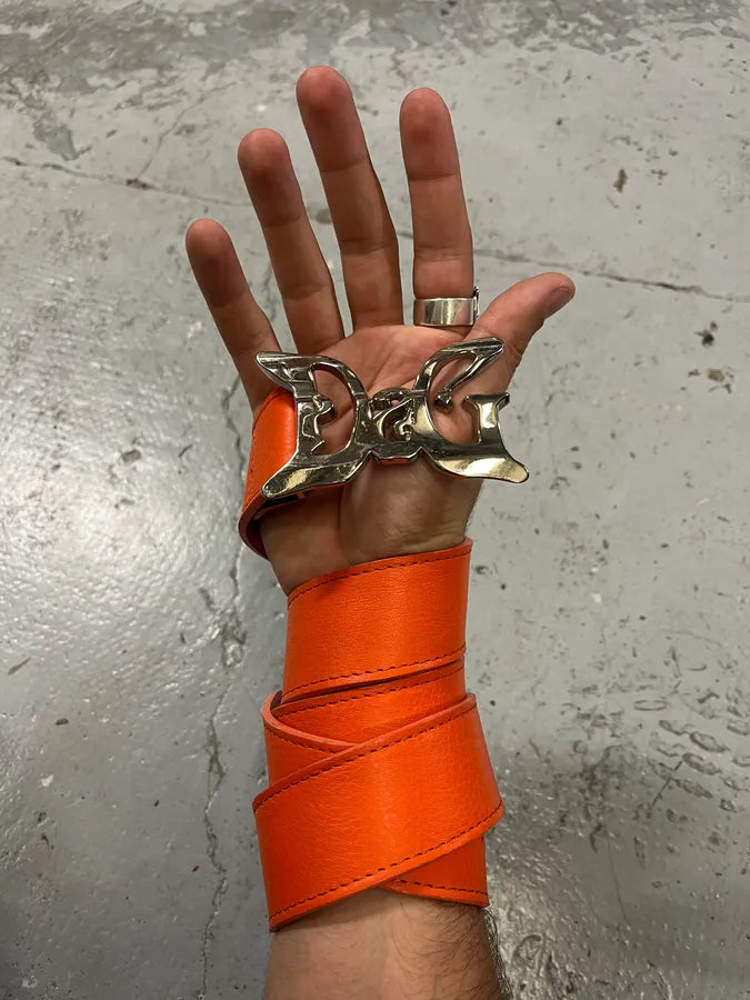 2000s Dolce & Gabbana Orange Signature Leather Belt tMqiySR 1