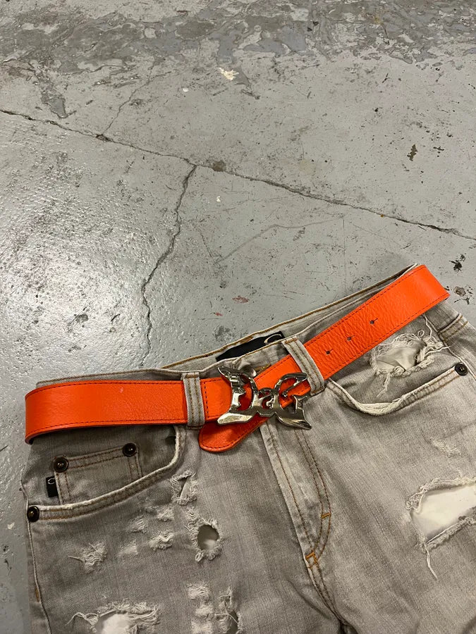 2000s Dolce & Gabbana Orange Signature Leather Belt tMqiySR 2