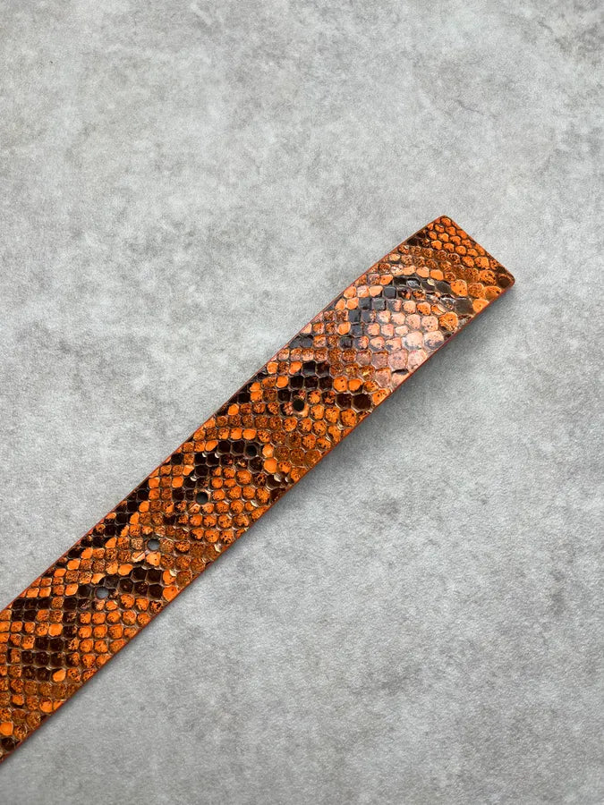 2000s Dolce & Gabbana Orange Python Scales Leather Belt ZmhyQNh 7
