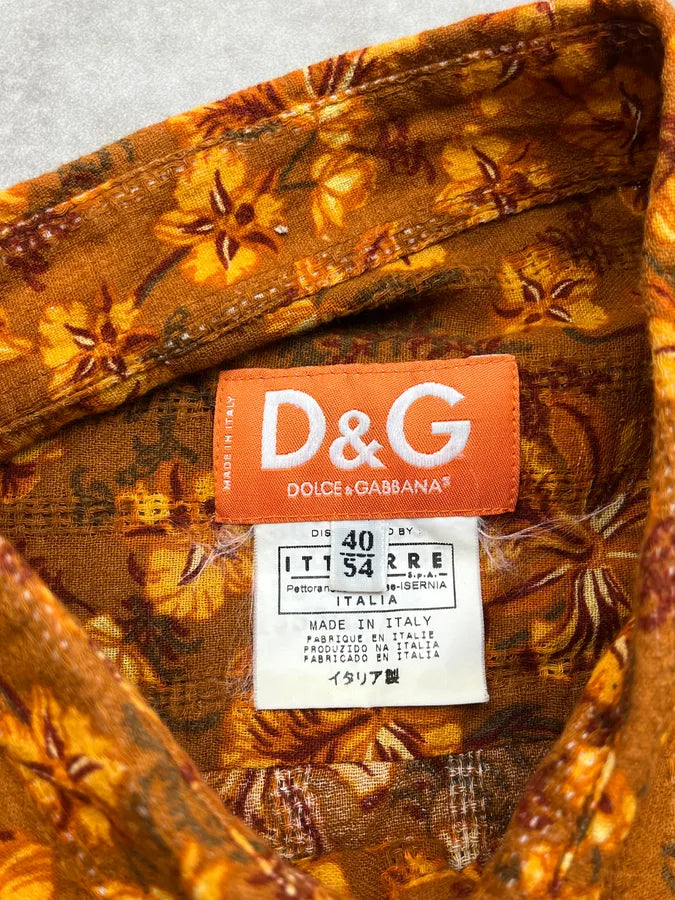 2000s Dolce & Gabbana Orange Tropical Heat Shirt EKUInOW 11