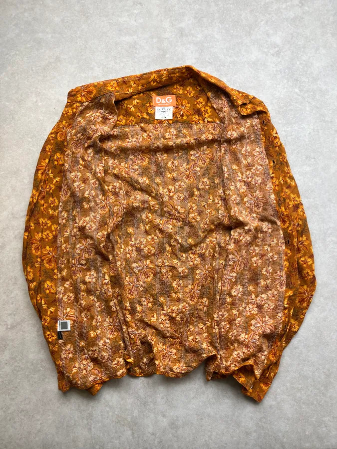 2000s Dolce & Gabbana Orange Tropical Heat Shirt EKUInOW 7