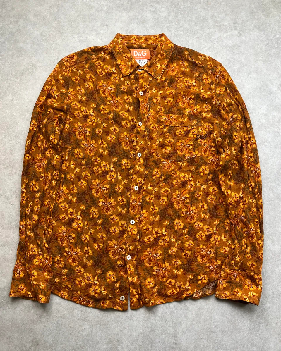 2000s Dolce & Gabbana Orange Tropical Heat Shirt EKUInOW 0