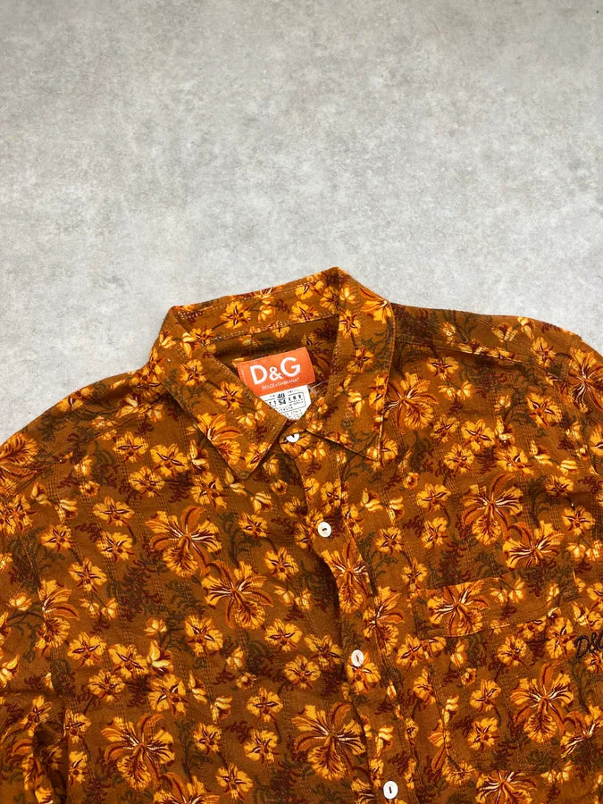 2000s Dolce & Gabbana Orange Tropical Heat Shirt EKUInOW 3